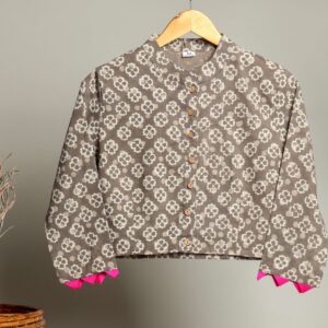Handmade Block Print Cotton for Women ? Ethnic Floral Printed Top with Long Sleeves